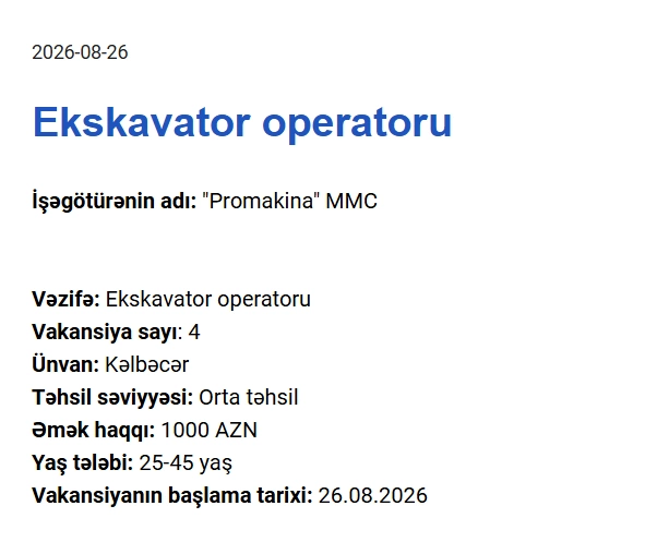 Qarabağda yeni iş yerləri - Maaşlar 2100 manata çatır