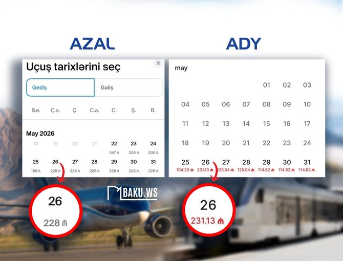 Bakıdan Tbilisiyə təyyarə ilə 1 saata 228 AZN, qatarla 9 saata 231 AZN - ŞİKAYƏT