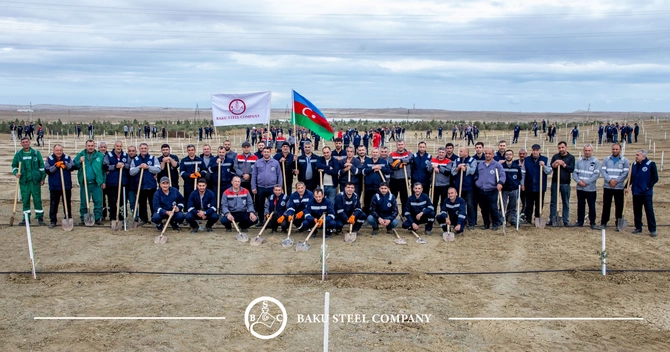 Baku Steel Company ətraf mühitin mühafizəsinə töhfəsini gücləndirir: təxminən 3000 ağac əkilib Baku Steel Company ətraf mühitin mühafizəsinə töhfəsini gücləndirir: təxminən 3000 ağac əkilib