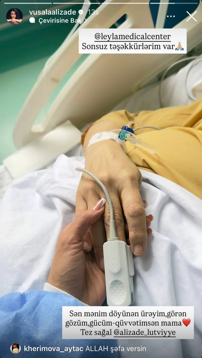 Vüsalə Əlizadənin anası xəstəxanaya yerləşdirildi