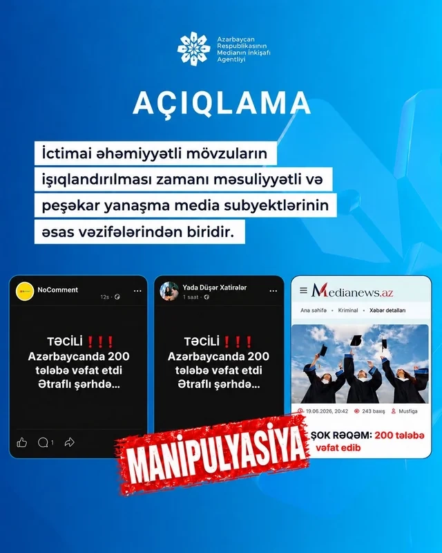 MEDİA: Bəzi saytlar DİM-in statistik məlumatlarını şişirdilmiş başlıqlarla təqdim edib
