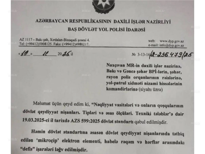 Azərbaycanda avtomobl nömrələri ilə bağlı YENİ QƏRAR