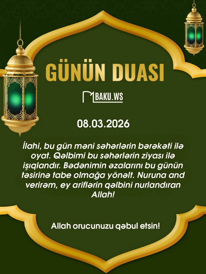 İftar vaxtı - 8 mart 2026: Ramazanın 18-ci günü