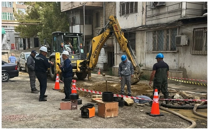 Yasamal rayonunda içməli su xəttində qəza baş verib