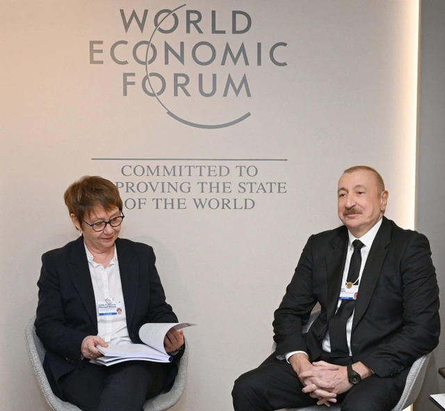 President Ilham Aliyev met with the head of EBRD in Davos