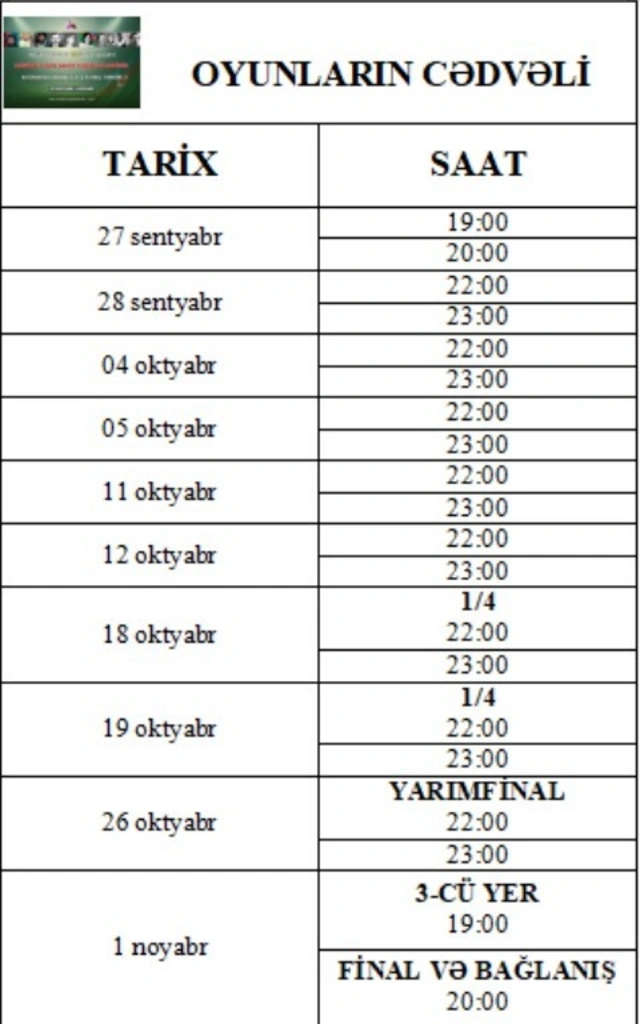 Azərbaycanın şəhid jurnalistlərinin xatirəsinə Dördüncü Ənənəvi Minifutbol Turnirinə start verilir Azərbaycanın şəhid jurnalistlərinin xatirəsinə Dördüncü Ənənəvi Minifutbol Turnirinə start verilir