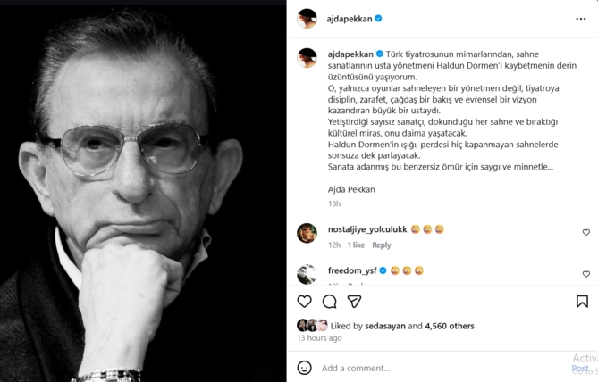 Məşhurlar 97 yaşlı  Haldun Dormenin vəfatından yazdılar