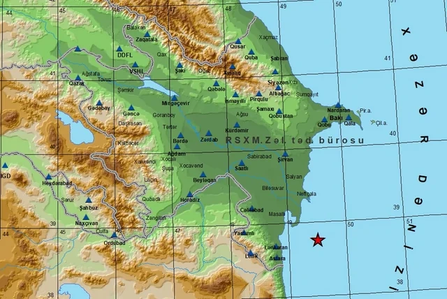 В Каспийском море произошло четвертое за день землетрясение