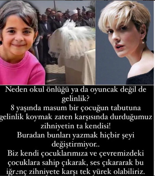 Məşhurlar 8 yaşlı Narinin tabutundakı gəlinliyə etiraz etdilər