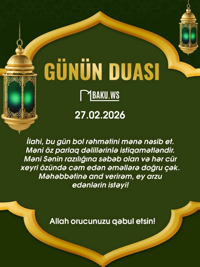 İftar vaxtı - 27 fevral 2026: Ramazanın 9-cu günü