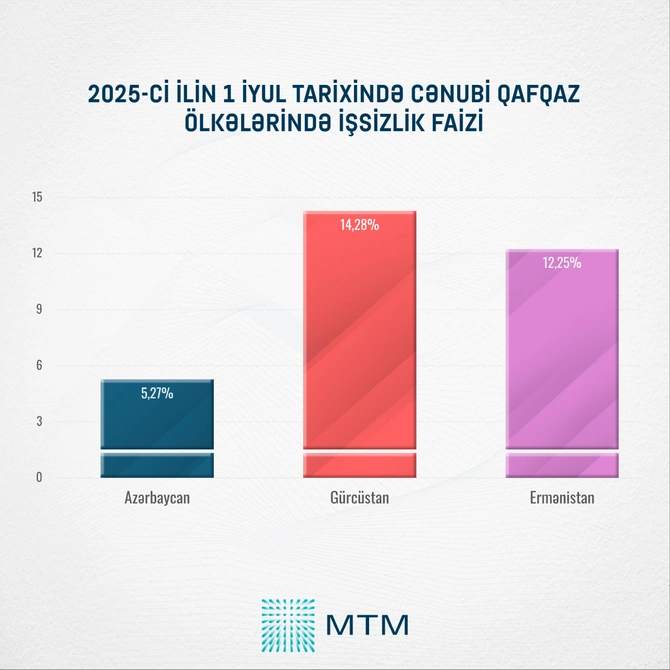 Cənubi Qafqaz statistikası: Ən aşağı işsizlik göstəricisi Azərbaycanda