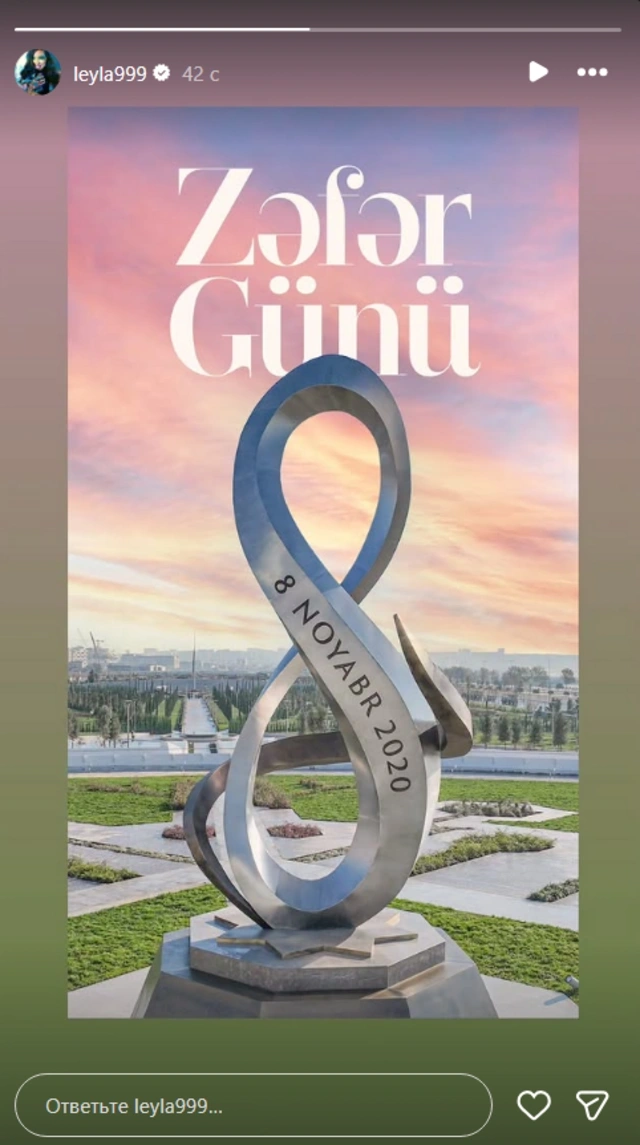 Leyla Əliyeva Zəfər Günü ilə bağlı paylaşım edib