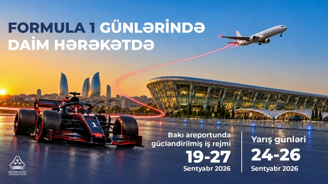Bakı Aeroportu Formula 1 ərəfəsində gücləndirilmiş iş rejimində fəaliyyət göstərəcək