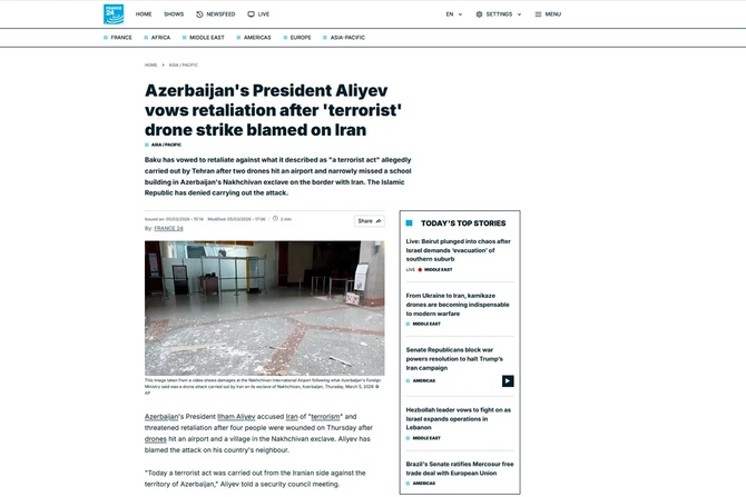 Prezident İlham Əliyevin İranın Azərbaycana hücumu barədə bəyanatları xarici mediada geniş işıqlandırılıb - İCMAL