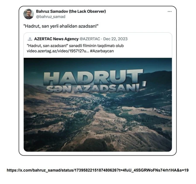 Milli, etnik və dini düşmənçiliyin salınmasına hesablanmış anti-Azərbaycan şəbəkə