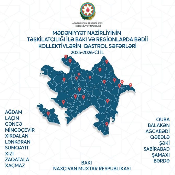 Azərbaycanda ilk dəfə Bakı və regionları əhatə edən genişmiqyaslı mədəni qastrol proqramı həyata keçiriləcək