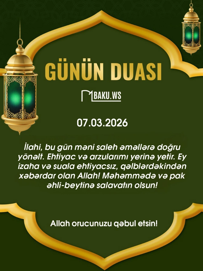 İftar vaxtı - 7 mart 2026: Ramazanın 17-ci günü