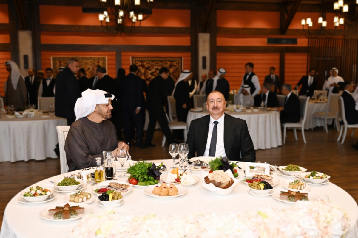 An official dinner was given in Shusha on behalf of President Ilham Aliyev in honor of the UAE president