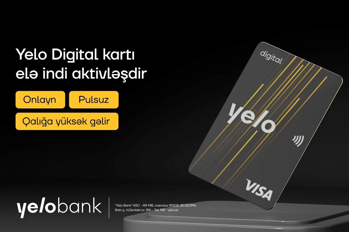 Yelo Bank-dan yeni rəqəmsal kart: Yelo Digital Card! Yelo Bank-dan yeni rəqəmsal kart: Yelo Digital Card!