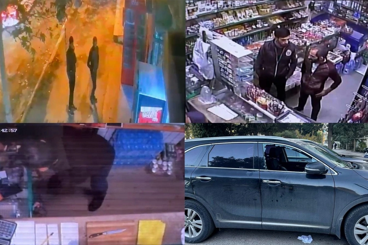 Polis marketdə satıcıya qarşı soyğunçuluq edənləri saxladı - Hadisə anının GÖRÜNTÜLƏRİ