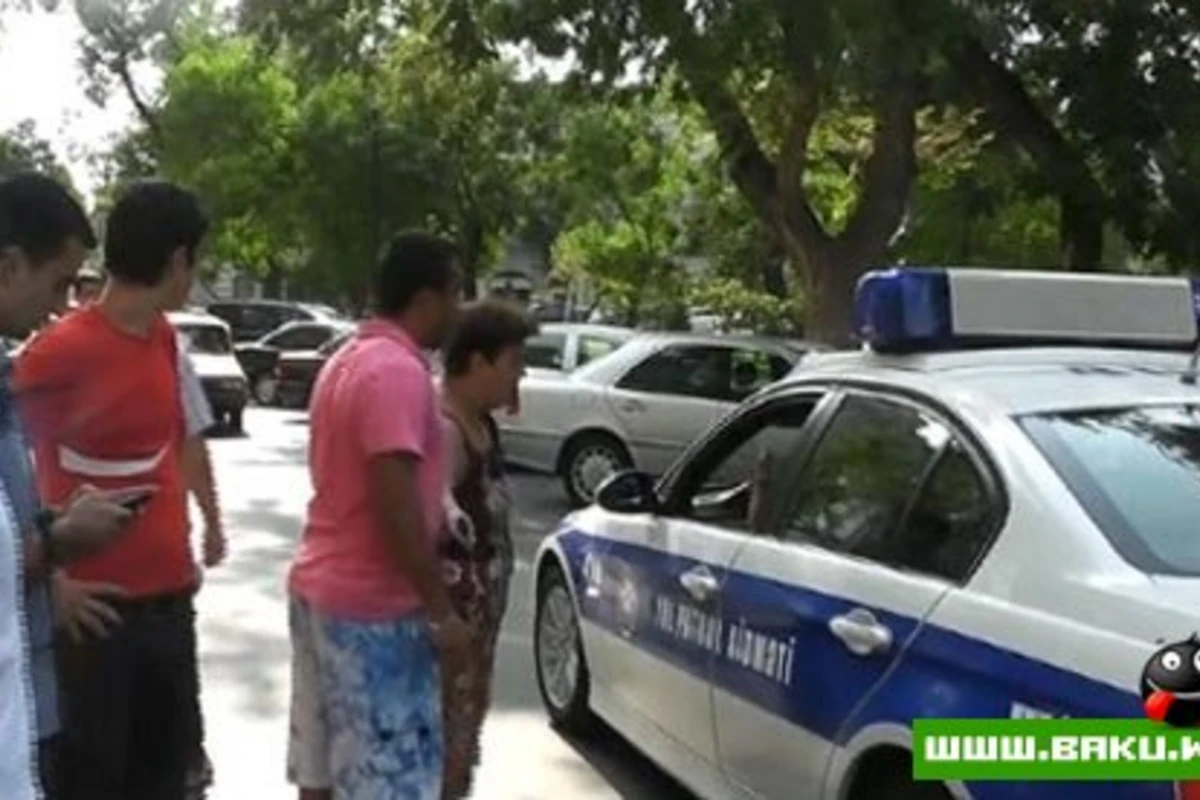 Qaydaları pozub polisə tabe olmayan sürücü!