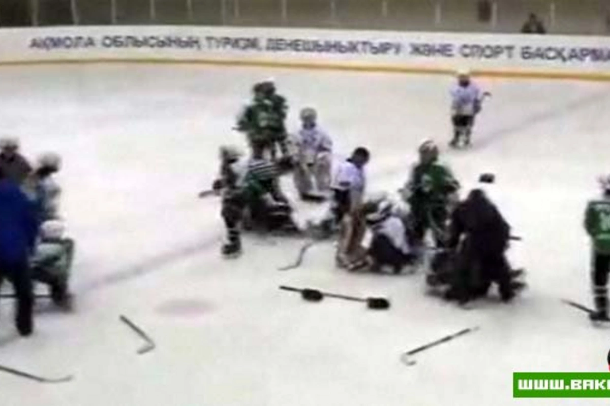 Драка в хоккеи началась до начала самой игры