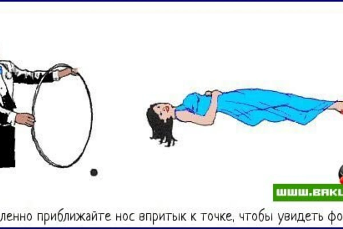 Приближай нос впритык к точке и ты увидишь фокус!
