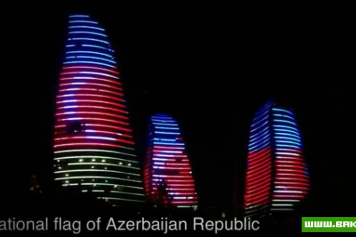Flame towers LED illumination [видео]