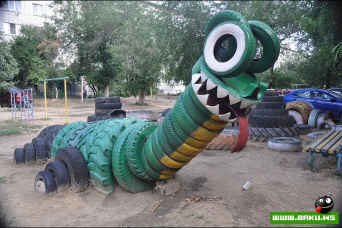 Креатив из автомобильных шин