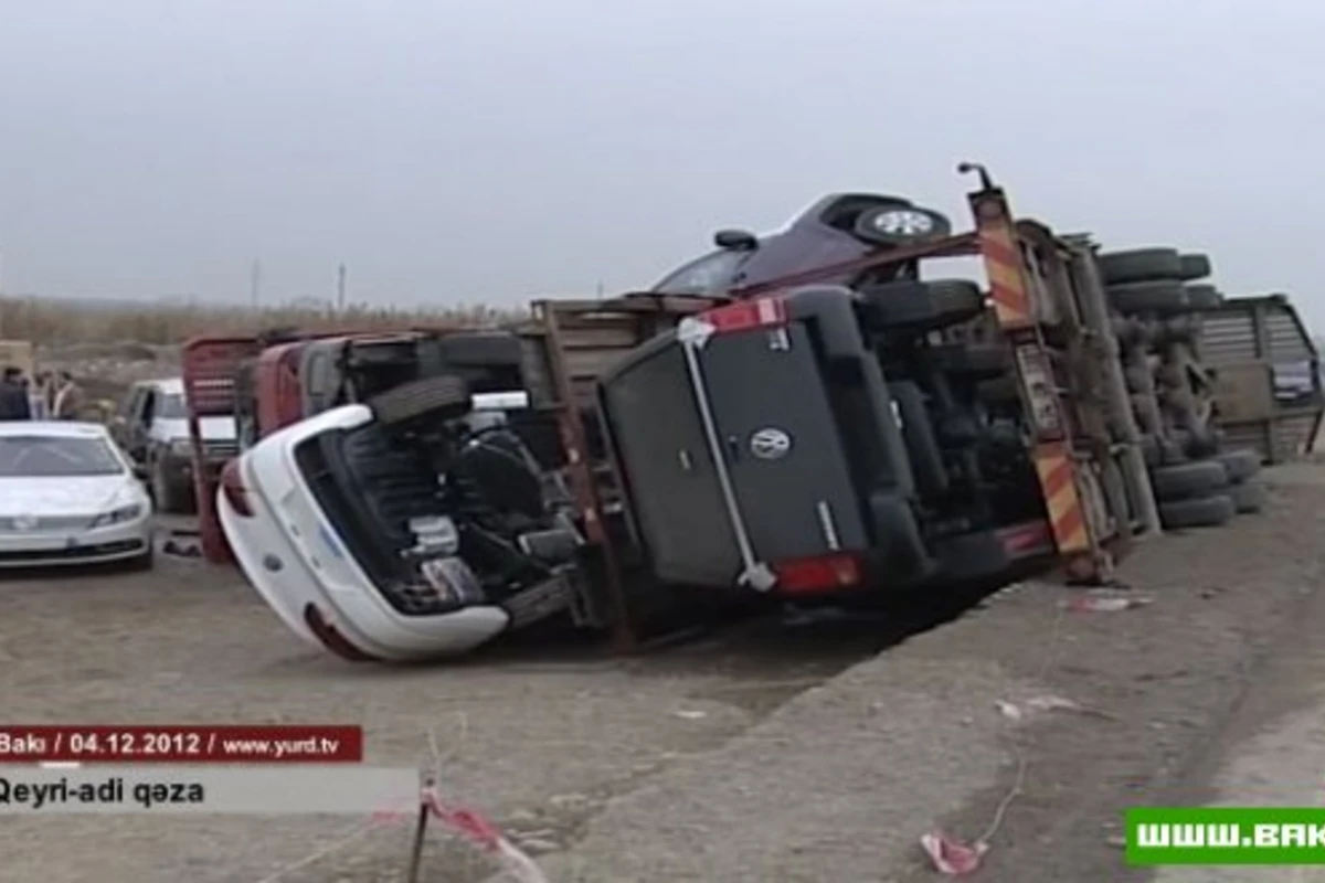 В Кюрдамире перевернулся TIR с 10 новыми авто марки Volkswagen [видео]
