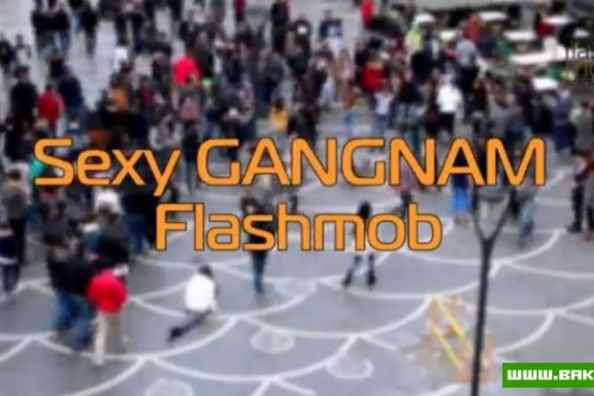Sexy GANGNAM Style Flashmob in Baku [видео]