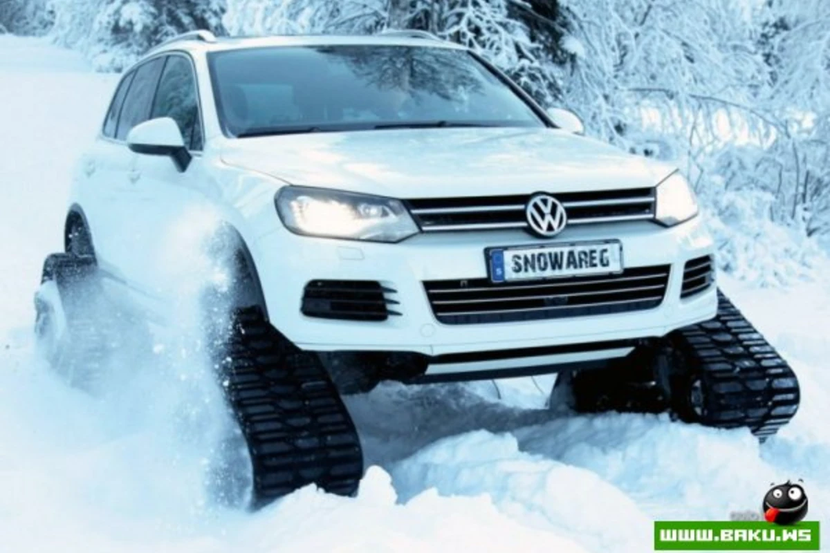 Шведы превратили Volkswagen Touareg в гусеничный снегоход