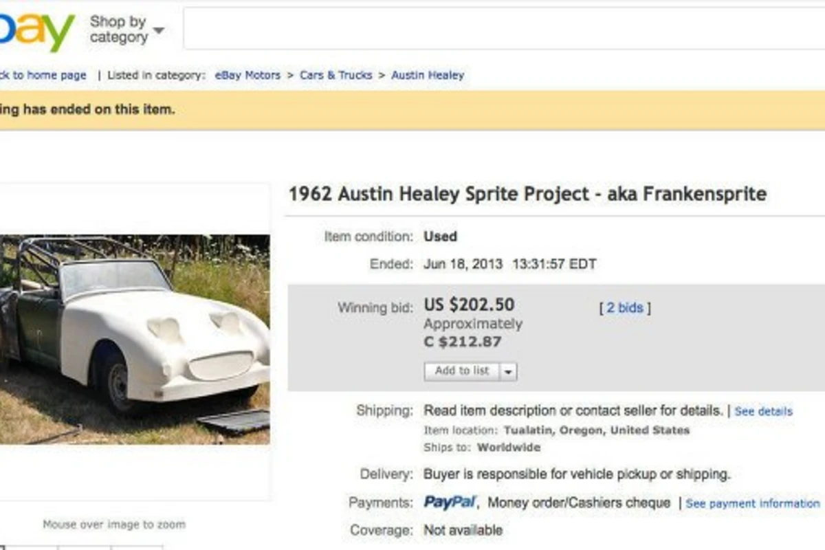 Годовалая девочка из США купила на eBay Austin Healey 1962 года