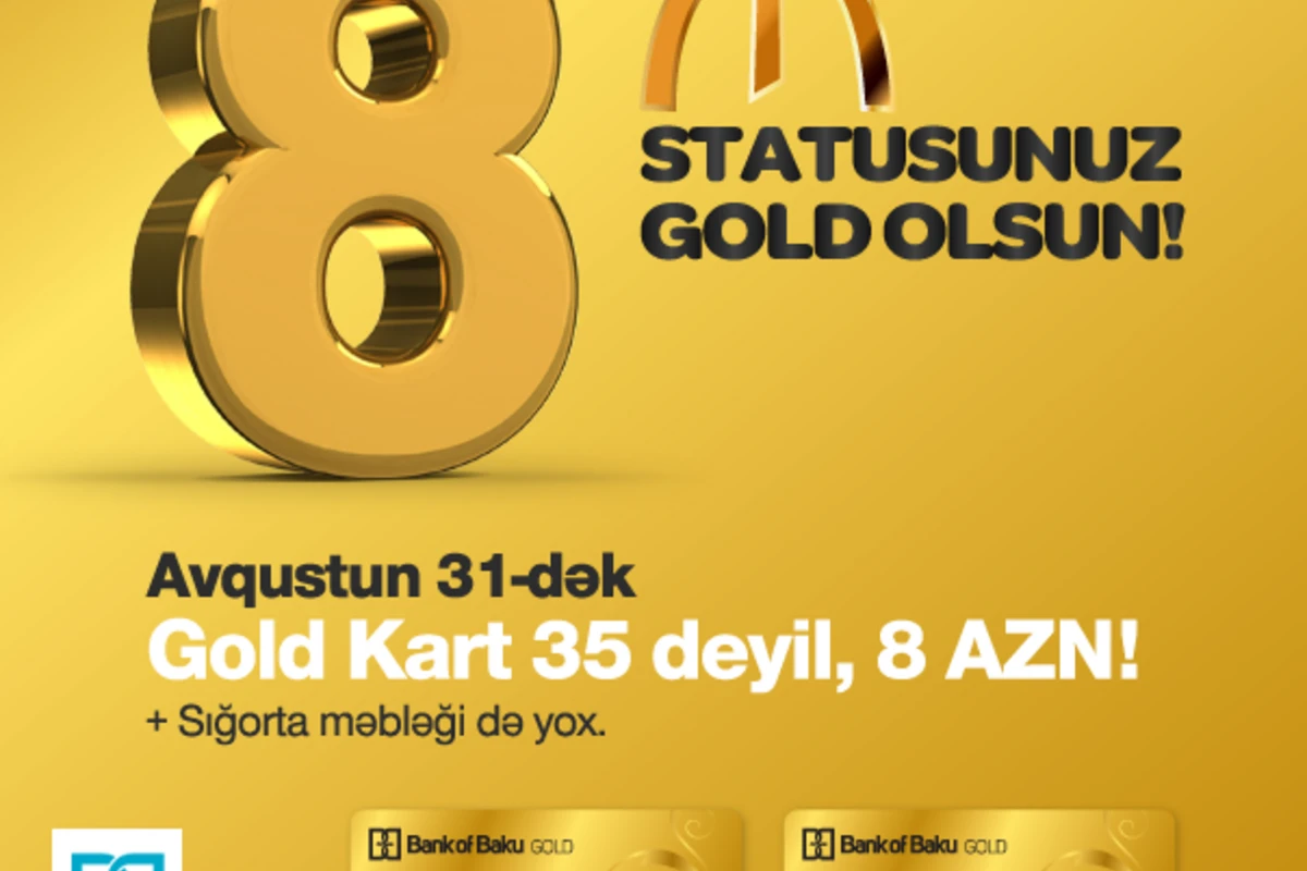 Gold карта от «Bank of Baku» всего за 8 манат! Gold карта от «Bank of Baku» всего за 8 манат!