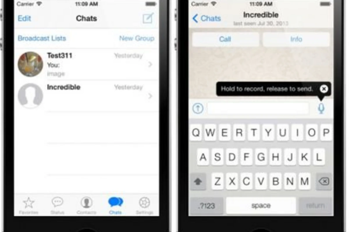 Появились официальные скриншоты WhatsApp для iOS 7