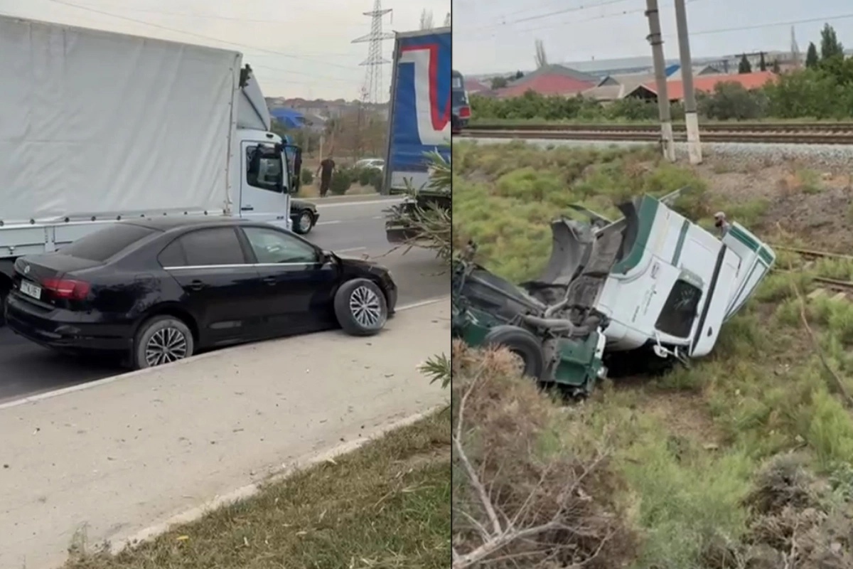 Bakıda TIR-la minik maşını qəza törətdi Bakıda TIR-la minik maşını qəza törətdi