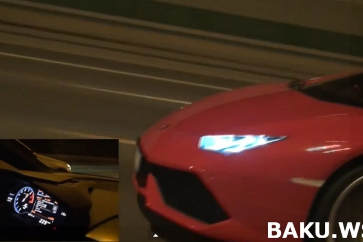 Huracan глотнул выхлопа от E63 AMG на 320 км/ч (видео)