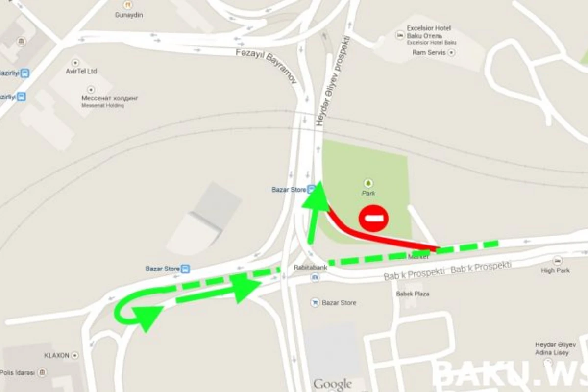 В центре Баку навсегда закрывается участок оживленной дороги (карта)