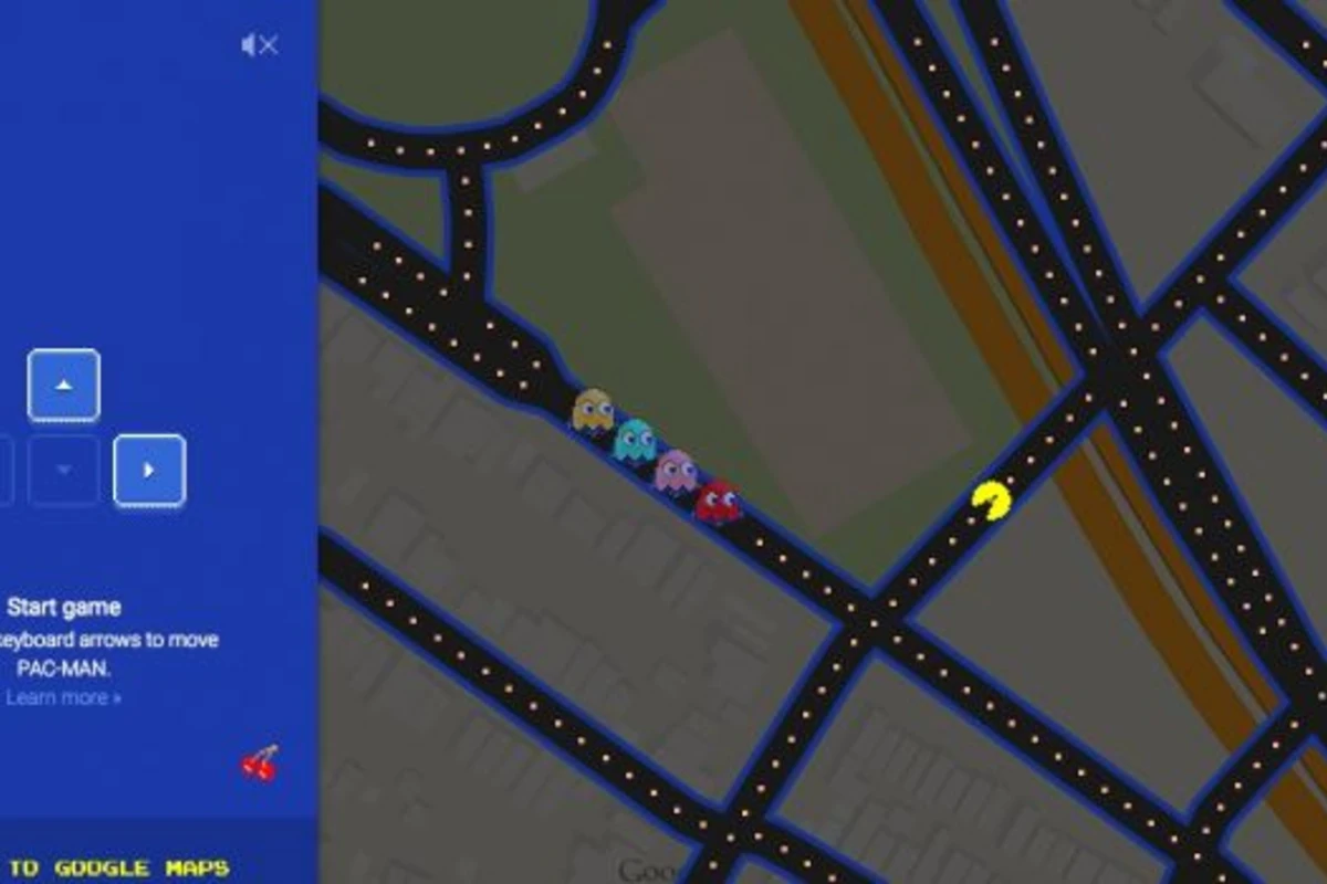 Знаменитая игра 90-х Pac-Man в Google Maps