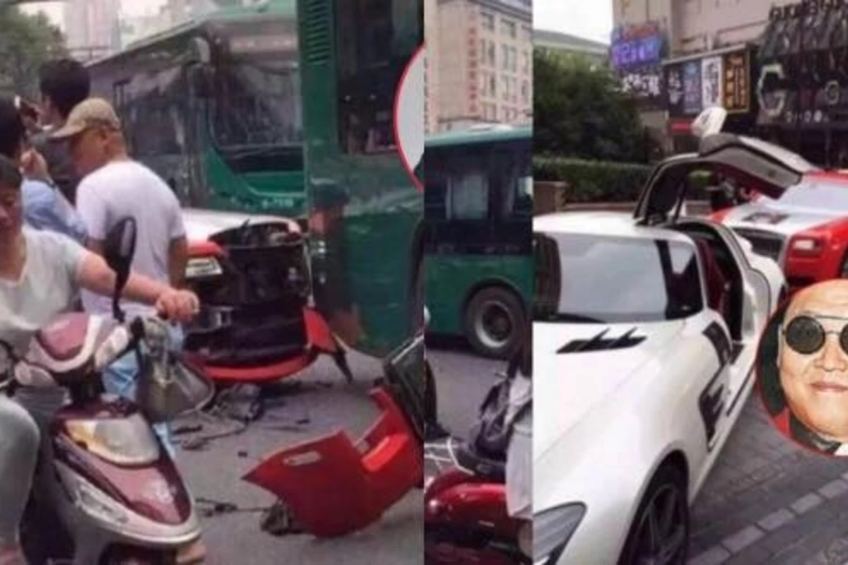 Красный Rolls-Royce рэпера Psy врезался в автобус