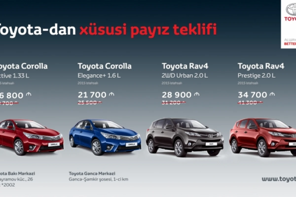 Осенняя кампания: Toyota Corolla и RAV4 по самым выгодным ценам