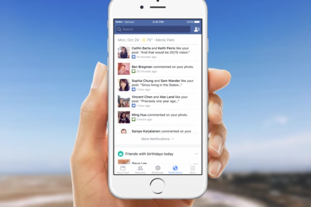 Facebook расширил возможности уведомлений