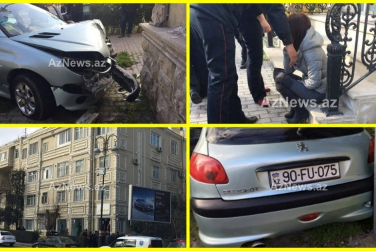 В Баку расплакалась женщина, попавшая в тяжелое ДТП