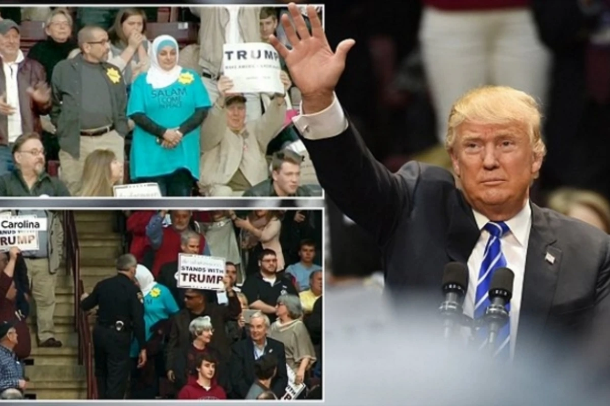 С предвыборного митинга Дональда Трампа выгнали мусульманку