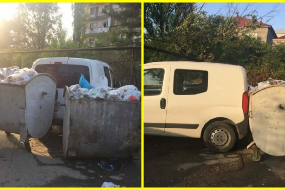 В Баку мусорщики в очередной раз проучили водителя