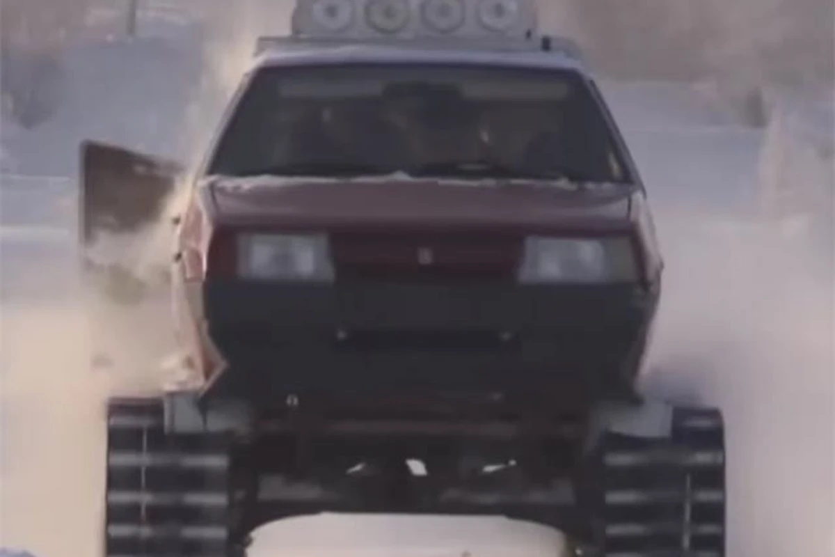 Россиянин собрал танк на основе Lada Samara (видео)