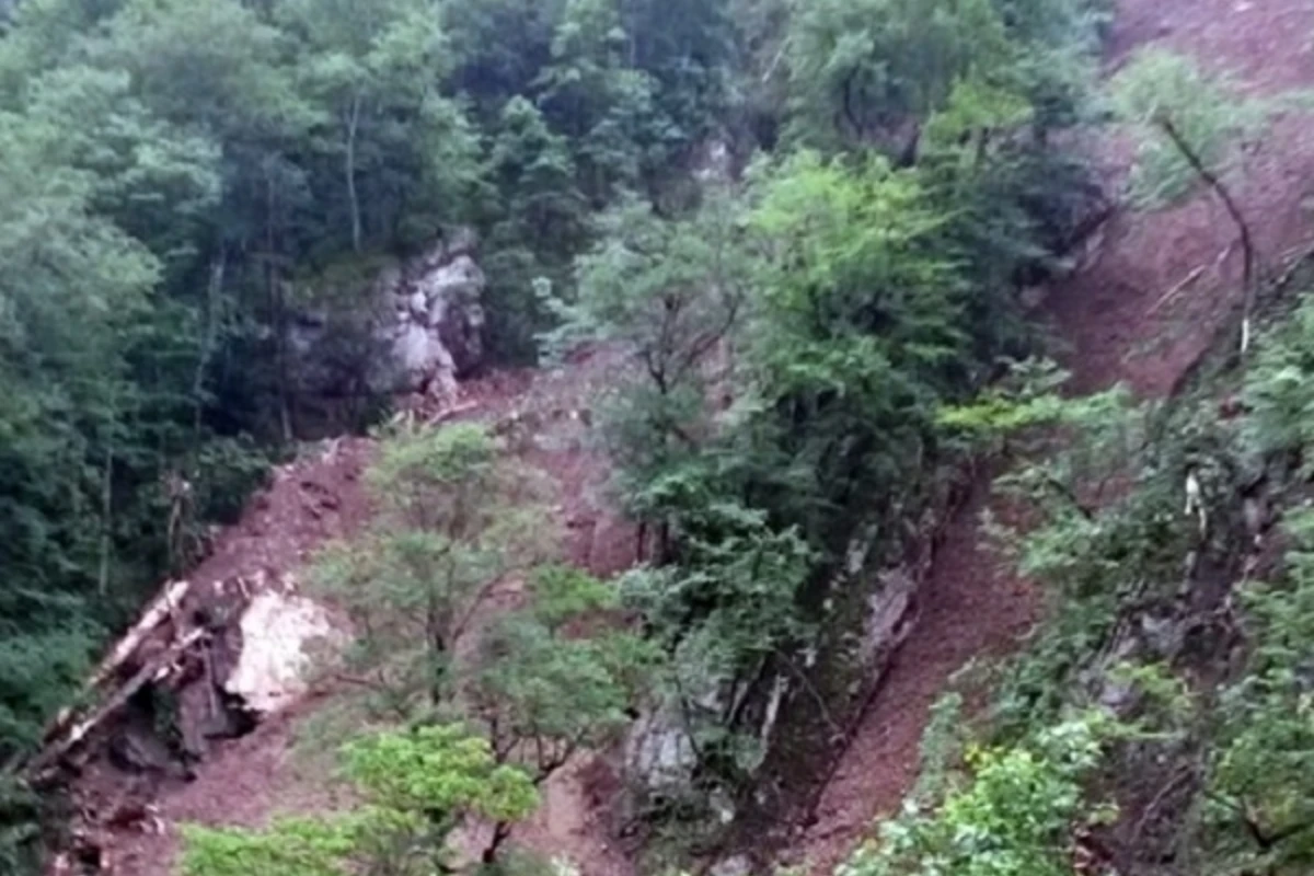 На популярном курорте Азербайджана произошел оползень (фото)