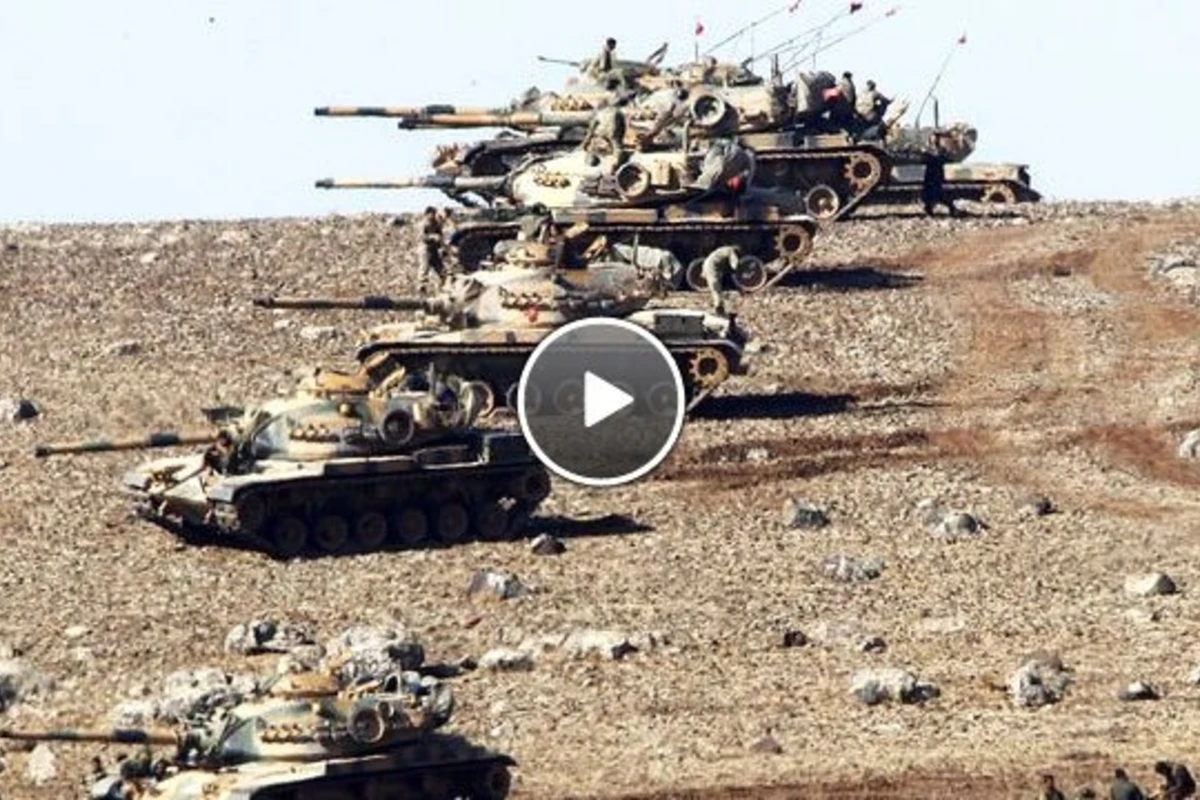 İŞİD Türkiyə tanklarını Rusiya raketləri ilə vurur - DÖYÜŞ VİDEOSU
