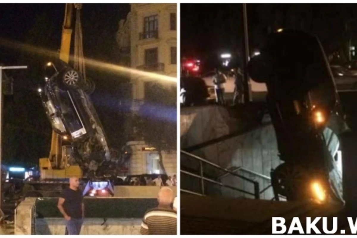 В Баку Range Rover влетел в подземный переход (фото)