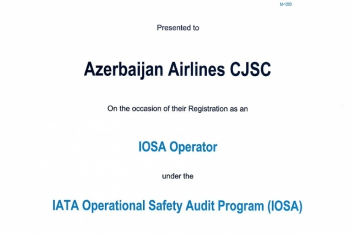 Azərbaycan Hava Yolları İOSA auditini uğurla keçib Azərbaycan Hava Yolları İOSA auditini uğurla keçib